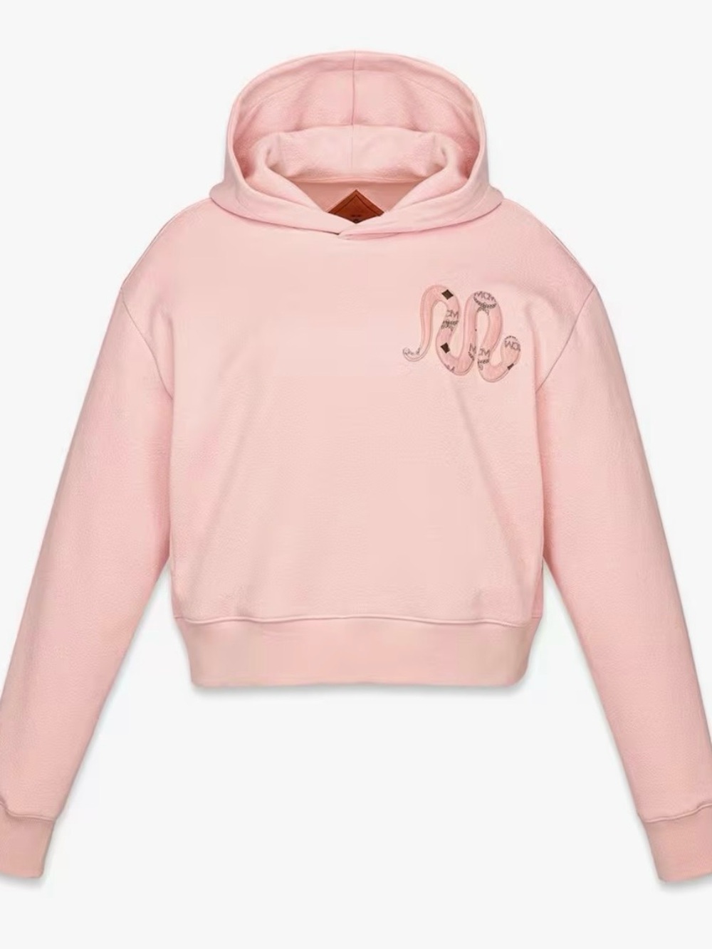 MCM Pale Pink Hooded Pullover Sweatshirt. NWT